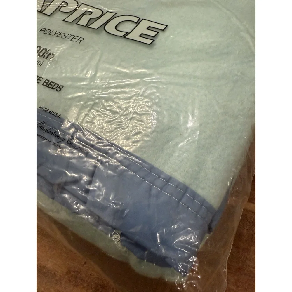 NEW Vintage Owen Caprice Blanket Blue 100% Polyester Twin/Full Size 72 x 90‎